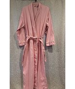 L.L. Bean Women’s Cotton Robe Pink Long Sleeve Belted  Soft Full Length ... - $67.04 CAD