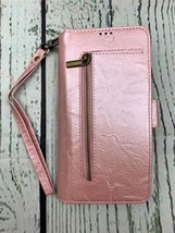 Wallet Case 6in Phone Case with Credit Card Holder Slim PU Leather Pink - £16.13 GBP