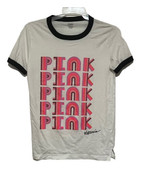 Pink Victoria’s Secret’s Pink White Black Pink Graphic Tee Shirt Size XS - £9.41 GBP