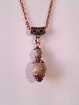 Maifan Stone Copper Necklace Earrings Set: Antique Victorian Style - $47.88 CAD