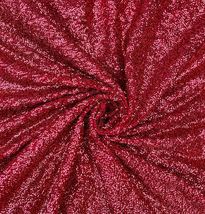 Embroidered Sequin Georgette Fabric in Red color Saree, Dress Fabric - S... - £8.24 GBP+