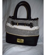Nicole by Nicole Miller Cassidy Bucket Satchel Purse Black &amp; White NEW - €50,59 EUR