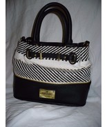 Nicole by Nicole Miller Cassidy Bucket Satchel Purse Black &amp; White NEW - £41.77 GBP