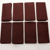 Set of 8 Baycrest Cloth Napkins 20&quot; Burgundy Beige Geometric Square Poly... - £28.69 GBP