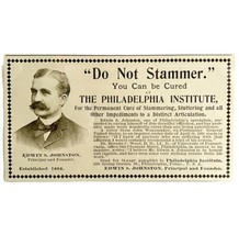 Philadelphia Institute Stuttering Cure 1894 Advertisement Victorian Penn... - £11.91 GBP