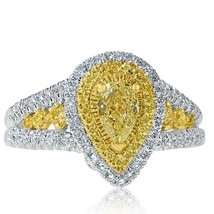 1.28 Ct Pear Cut Yellow Diamond Engagement Ring 14k White Gold - $2,889.81