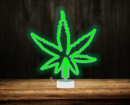 Weed Leaf - Tabletop LED Neon Sign - £47.45 GBP