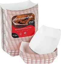 Extra Small Paper Food Boats (250 Pack) .5 Lb Disposable Red &amp; White Che... - £33.72 GBP