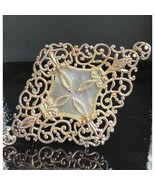 Beautiful Ornate Lacy 925 Sterling Silver And Mother Of Pearl Brooch Sky - $1,304.95 MXN
