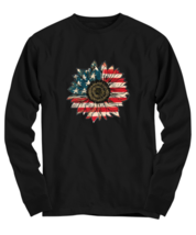 Independence Day LS-TShirt America Sunflower Black-LS-Tee  - £18.75 GBP