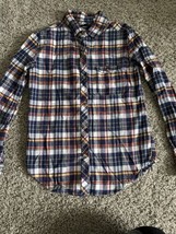 BDG Shirt Womens Boyfriend Button Up Long Sleeve Plaid Flannel Size XS Cotton - £10.47 GBP