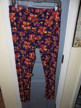 Lularoe Blue W/Red &amp; Orange Flower Design Size TC Women's EUC - $26.10