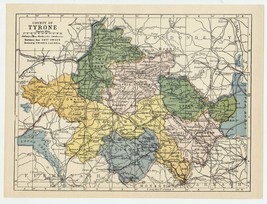 1902 Antique Map Of The County Of Tyrone / Ireland - £22.28 GBP