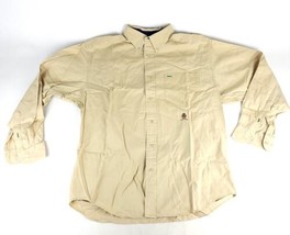 Tommy Hilfiger Vintage Men&#39;s Tan/Beige Long Sleeve Size Medium Logo - £13.56 GBP