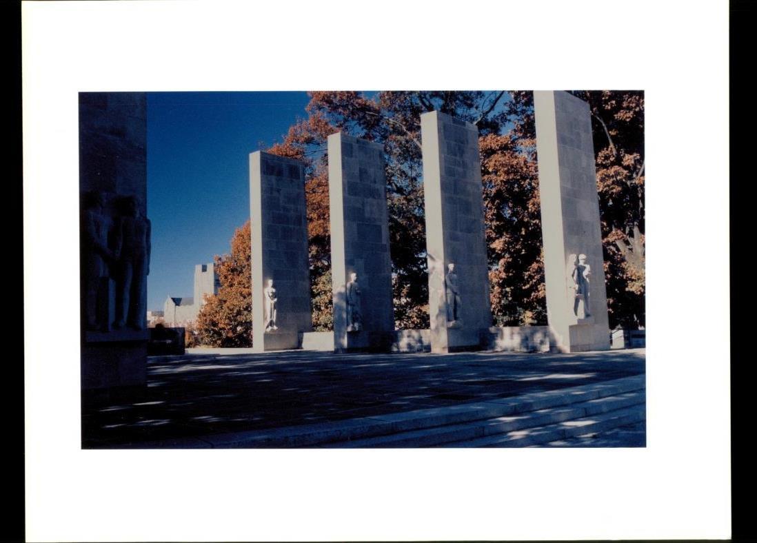 Vintage Photo Blacksburg Virginia Tech War Memorial Monument Fall View 8... - $12.86