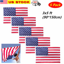 5 Pack 3&#39;x5&#39;FT USA US U.S. American Flag Polyester Stars - Fast Shipping - £13.37 GBP