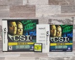 Nintendo DS CSI: Deadly Intent-The Hidden Cases CIB Complete Tested  - $9.89