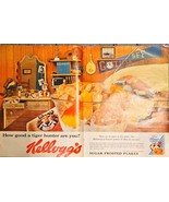 KELLOGG&#39;S Sugar Frosted Flakes - Tiger Hunter  - 1964 Print Ad - $215.96 MXN