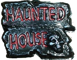 Gothic Warning Sign-HAUNTED HOUSE-Wall Door Plaque Halloween Prop Decoration-DIY - £7.95 GBP