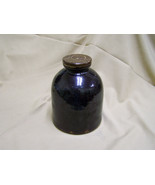 Vintage 1885 Dark Brown glazed Pottery Jar hand spun antique ceramic pot... - $54.02 CAD