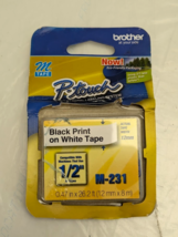Brother P-Touch M-Tape 1/2 in. Black Print on White Tape M-231 0.47 in x... - $9.80