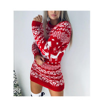 Red Christmas Sweater Dress   Micro Mini Sexy Red Dress for the holidays - £31.59 GBP