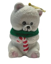 Vintage Lil Chimers Christmas Ornament Bell Jasco Polar Bear with Candy Cane 2.5 - £10.36 GBP
