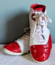 Vintage 2007 Nike Zoom BB Men&#39;s Red White Hi-Top Sneakers ~14.5~ 396494-162 - £36.93 GBP