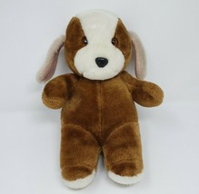 12&quot; Vintage Kelly Trading Brown &amp; White Baby Puppy Dog Stuffed Animal Plush Toy - £36.61 GBP