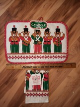 VTG 80&#39;s Holiday at Home Kitchen Dishcloth &amp; Potholder B&amp;D Christmas Teddy Bear - $14.83