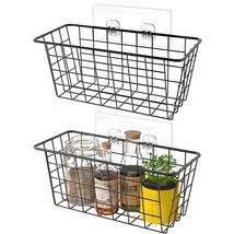 Hanging Kitchen Baskets Wire Storage Basket Over The Cabinet Door Organizer, No  - £25.57 GBP