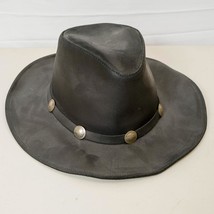 Henschel Hatquarters Buffalo Nickel Black Leather Hat Men&#39;s Size XL USA - £44.20 GBP