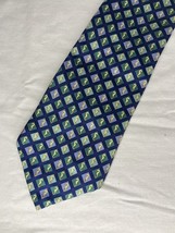 Vintage Tommy Hilfiger Repp Tie Blue Green Gold Seahorses 100% Silk USA ... - $372.49 MXN
