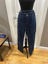 Zara Dark Blue Denim Wide Leg Pants Size 8 - $49.50