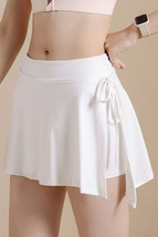 White High Waist Side Tie Sports Skort - $186.15 MXN