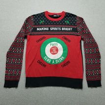 Christmas Sweater Mens XL Red Long Sleeve Crew Neck Pullover Party Mad E... - $456.04 MXN
