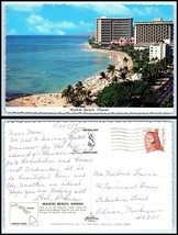 HAWAII Postcard - Waikiki Beach &amp; Hotels C23 - £2.30 GBP