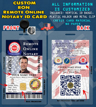CUSTOM PVC ID Card w/ Clip for RON (Remote Online Notary Public) Everyth... - $38.22