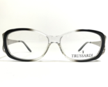 Trussardi Brille Rahmen TE 11022 Y85 Schwarz Klar Silber Quadratisch 53-... - £74.40 GBP