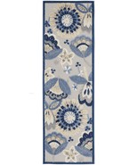 2&#39; X 6&#39; Blue And Grey Floral Non Skid Indoor Outdoor Runner Rug - €80,03 EUR
