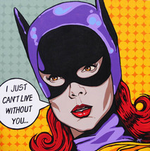 Bat Love 1 Lowbrow Art Canvas Giclee Print Mike Bell 5 Size Urban Comic Catwoman - £59.95 GBP+