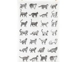 Cat Outline Tea Towels Set of 2 100% Cotton 18&quot; x 20&quot; Feline Kitchen Cre... - £13.95 GBP
