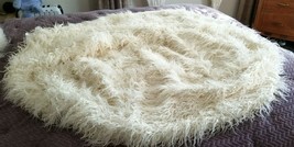 Pottery Barn Teen Faux Fur Large 41&quot; Diam IVORY  Beanbag Slip Cover NEW ... - £70.97 GBP