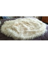Pottery Barn Teen Faux Fur Large 41&quot; Diam IVORY  Beanbag Slip Cover NEW ... - $89.00