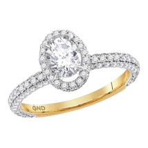 14kt Yellow Gold Oval Diamond Solitaire Bridal Wedding Engagement Ring 1-5/8 Ctw - £3,435.63 GBP