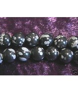 4mm Snowflake Obsidian Round Beads (92+/- per strand) - £2.21 GBP