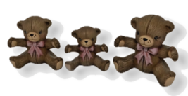 Teddy Bears Ceramic Baby Girl Cake Topper Twins Mom Daughters Bows Sisters Hug - £10.30 GBP
