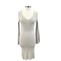 Lulus Womens M Jourdaine Taupe Bell Sleeve Sweater Dress V-Neck Fall Str... - £48.63 GBP