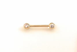 ADIRFINE 14K Solid Gold Barbell Nipple/Eyebrow/Septum/Nose Piercing Body Jewelry - $151.19