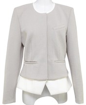 IRO Jacket Coat CLYDE Leather Beige Ivory Ecru Long Sleeve 42 - £190.30 GBP